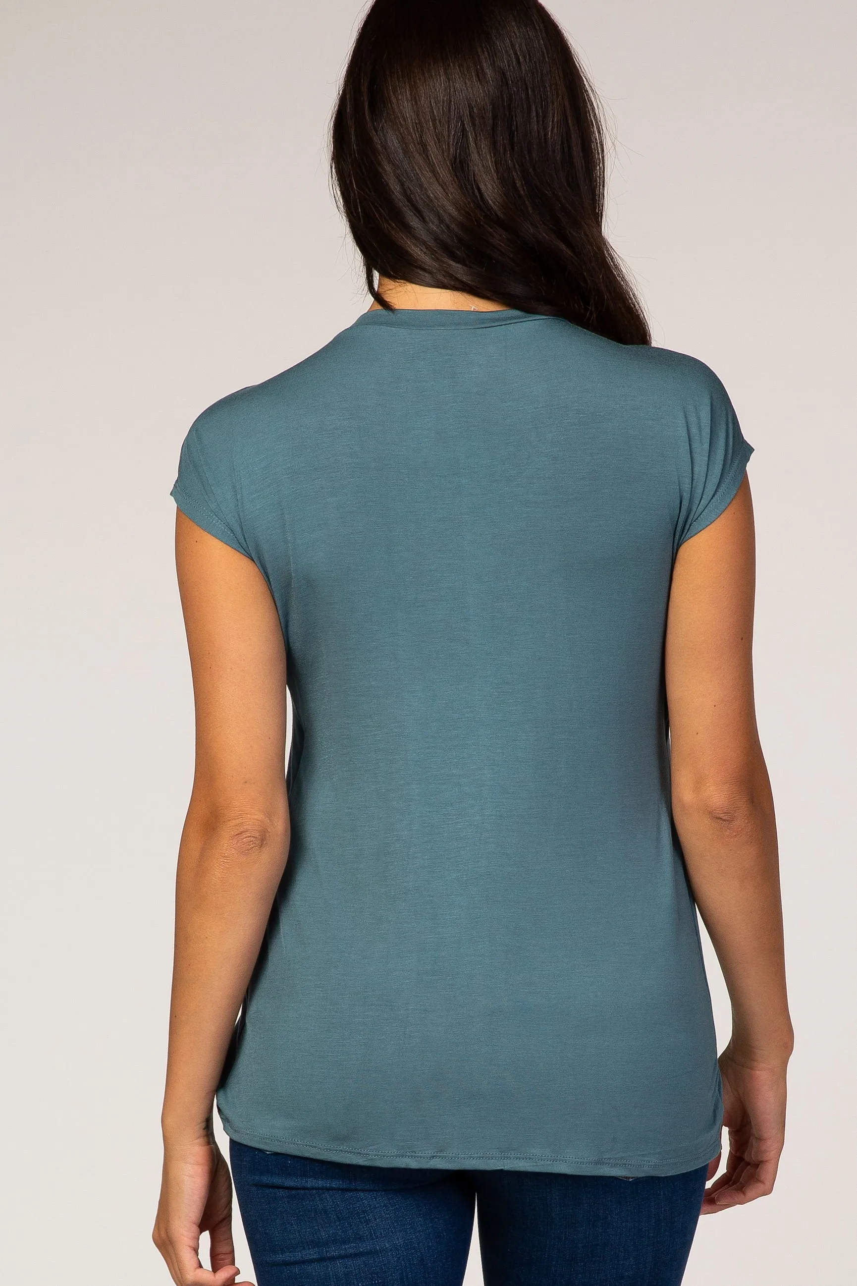 Slate Blue Layered Wrap Front Nursing Top sold by Pinkblush product image thumbnail 3