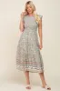 Light Olive Smocked Midi Dress sold by Pinkblush