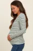 Forest Green Striped Maternity Long Sleeve Top sold by Pinkblush