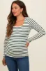 Forest Green Striped Maternity Long Sleeve Top sold by Pinkblush