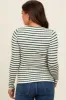 Forest Green Striped Maternity Long Sleeve Top sold by Pinkblush