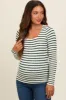 Forest Green Striped Maternity Long Sleeve Top sold by Pinkblush