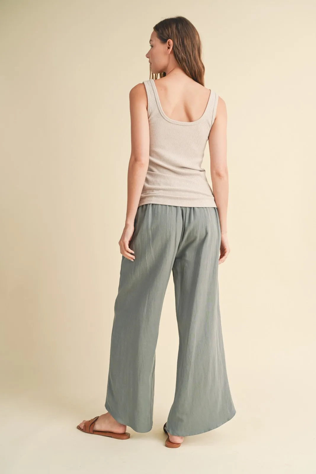 Light Taupe V-Neck Basic Tank Top sold by Pinkblush product image thumbnail 4