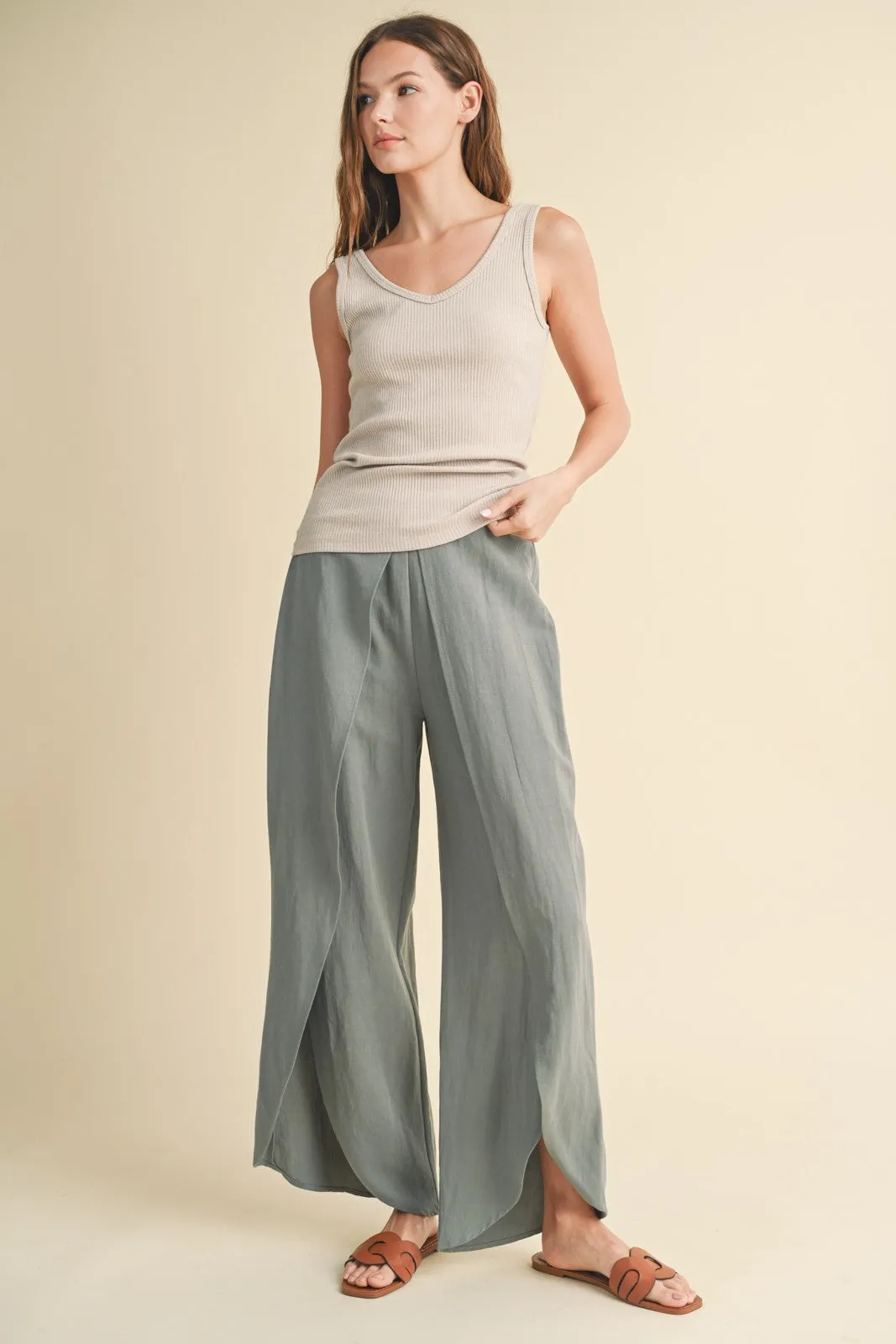 Light Taupe V-Neck Basic Tank Top sold by Pinkblush product image thumbnail 2