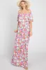 Fuchsia Floral Off Shoulder Maternity Maxi Dress sold by Pinkblush