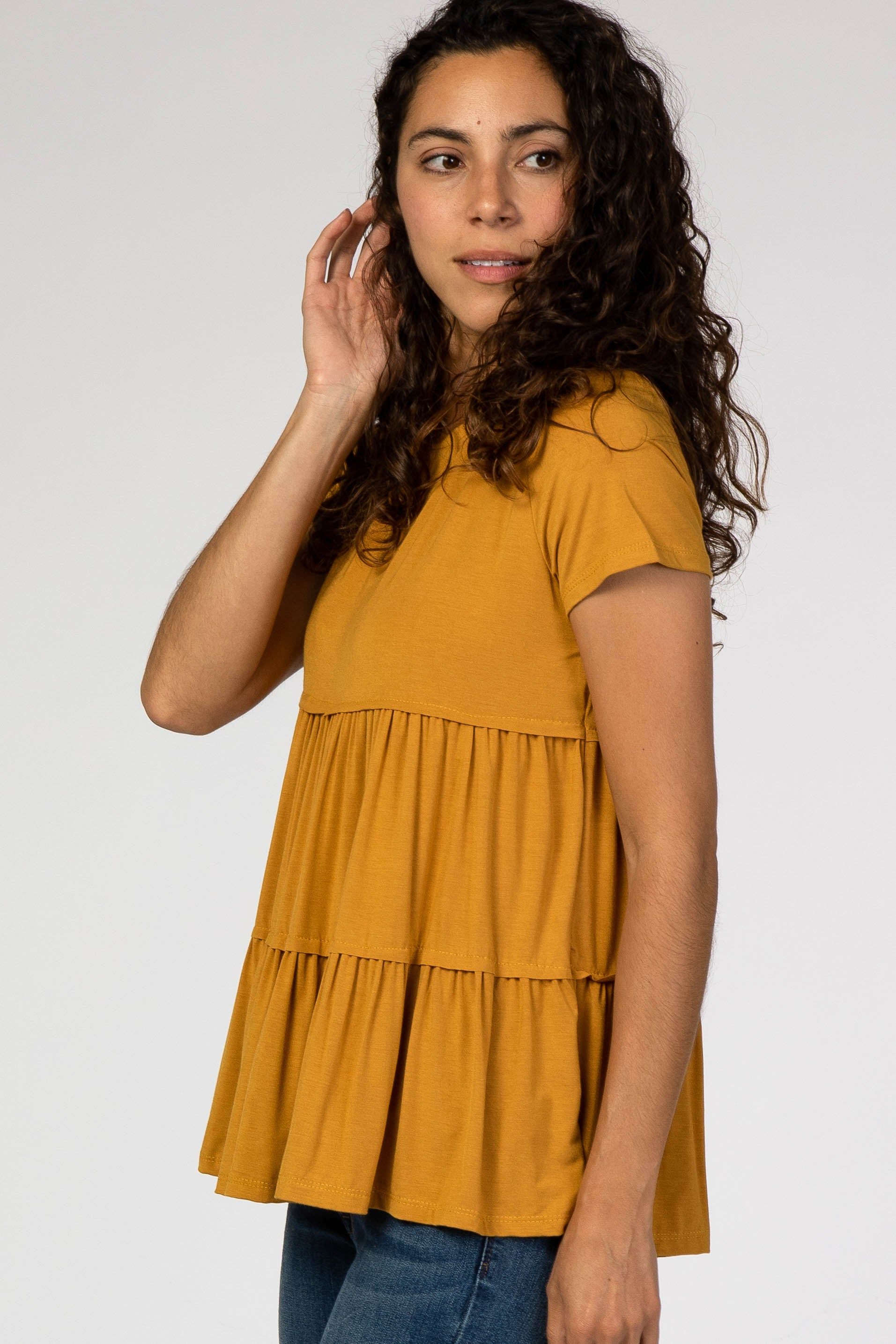 Mustard Tiered Top sold by Pinkblush product image thumbnail 2