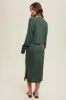 Green Ribbed Knit Cardigan And Dress Set sold by Pinkblush