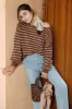 Brown Striped Maternity Sweater sold by Pinkblush