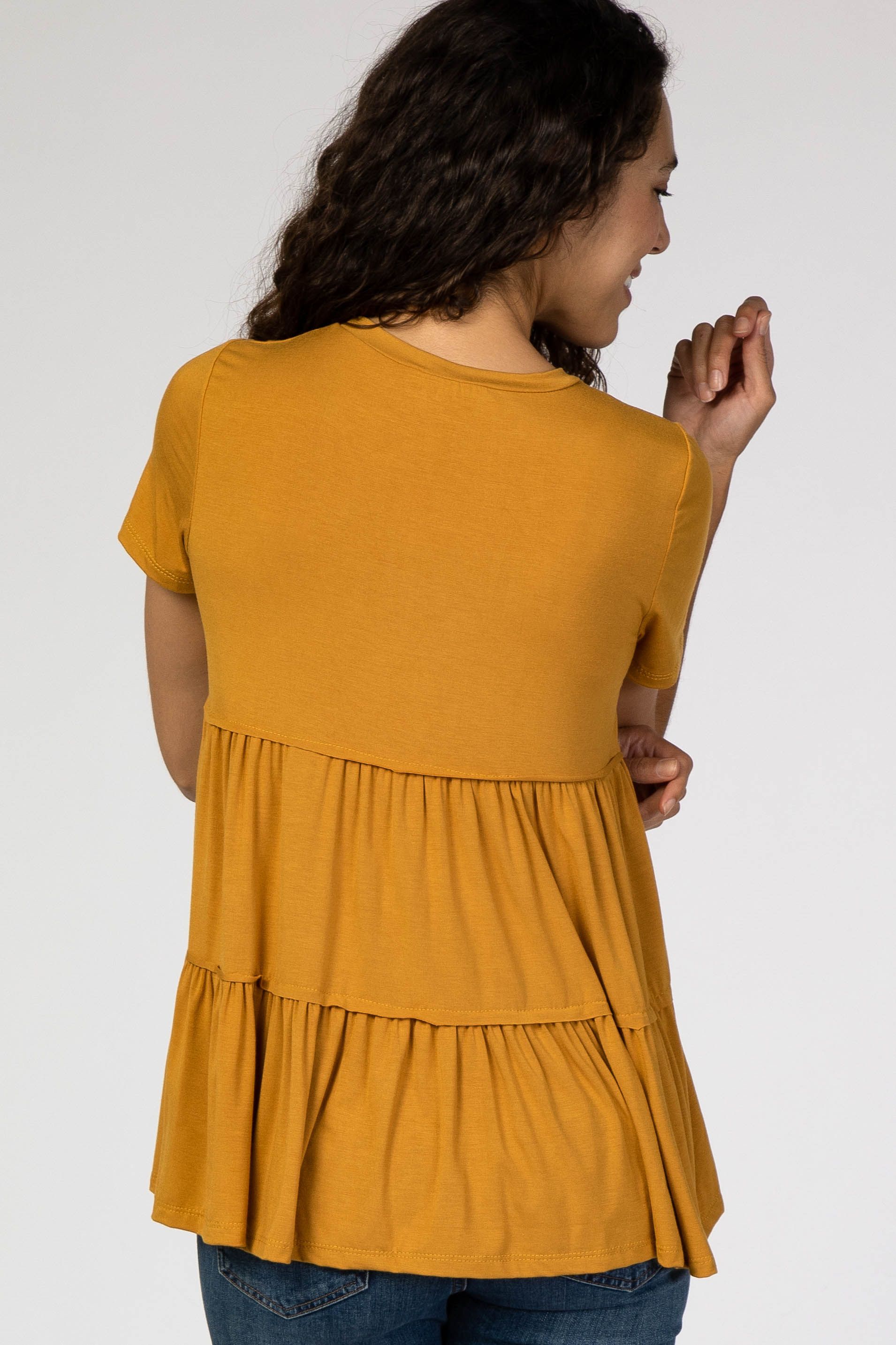 Mustard Tiered Top sold by Pinkblush product image thumbnail 3