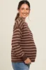 Brown Striped Maternity Sweater sold by Pinkblush
