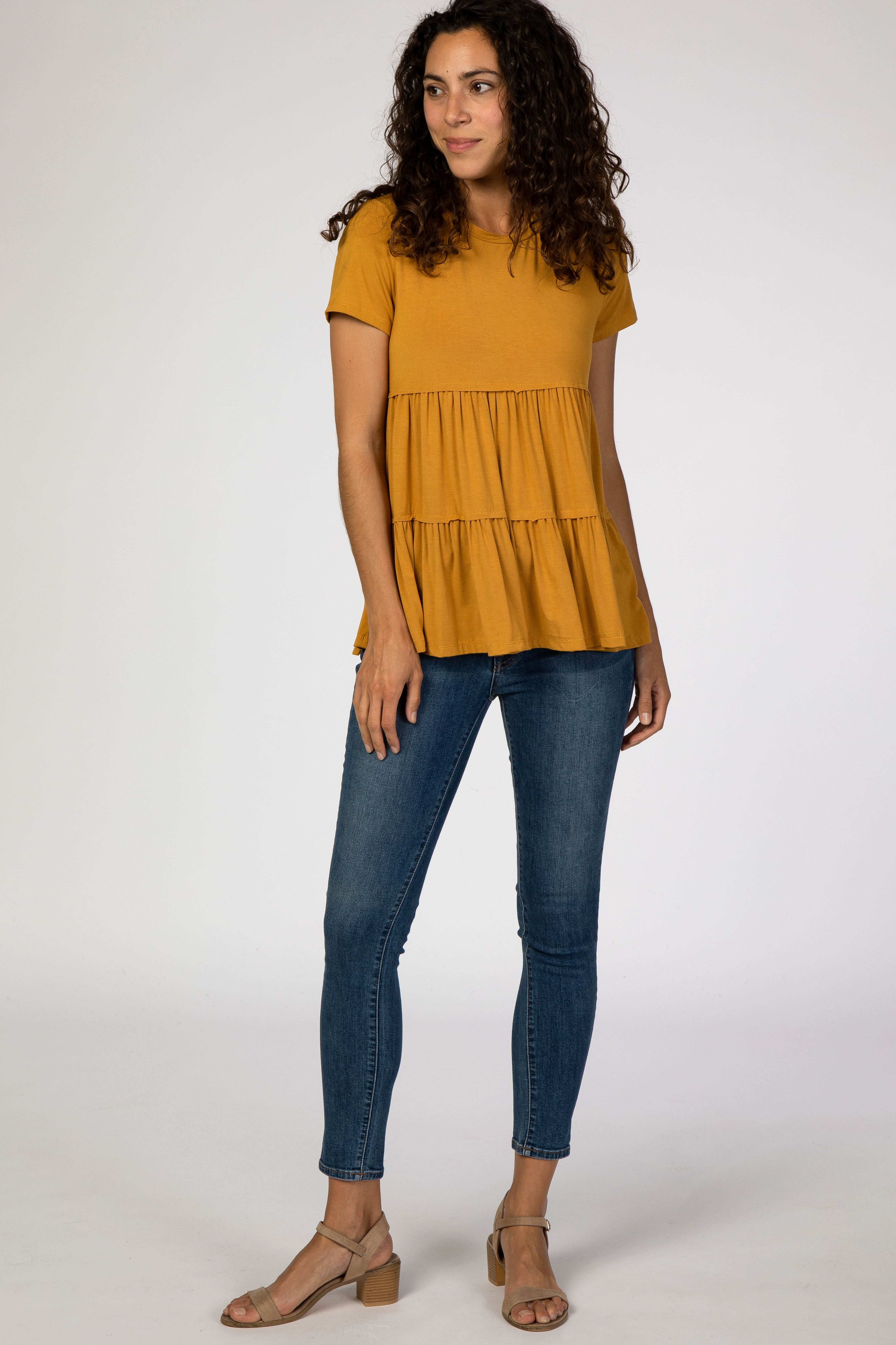 Mustard Tiered Top sold by Pinkblush product image thumbnail 4