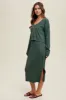 Green Ribbed Knit Cardigan And Dress Set sold by Pinkblush