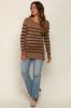 Mocha Striped Knit Long Sleeve Maternity Top sold by Pinkblush