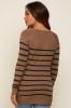 Mocha Striped Knit Long Sleeve Maternity Top sold by Pinkblush