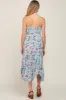 Blue Floral Strapless Handkerchief Maternity Midi Dress sold by Pinkblush