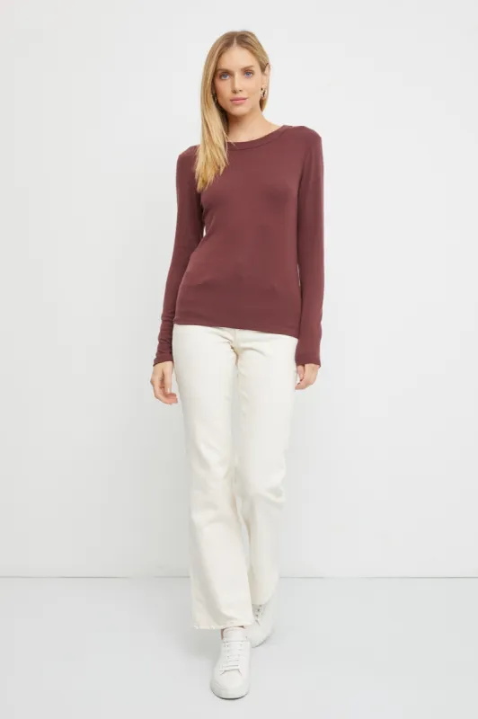 Burgundy Long Sleeve Top sold by Pinkblush
