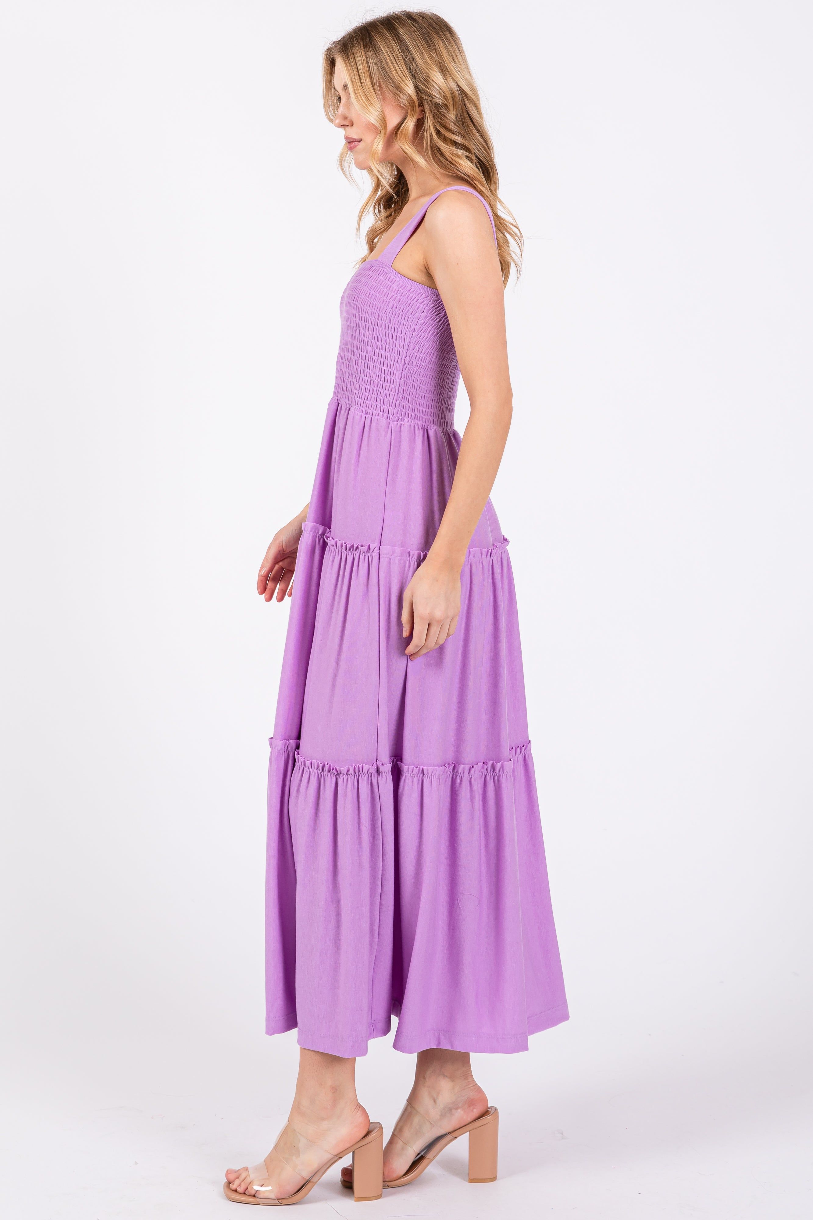 Lavender Sleeveless Tiered Maxi Dress sold by Pinkblush product image thumbnail 2