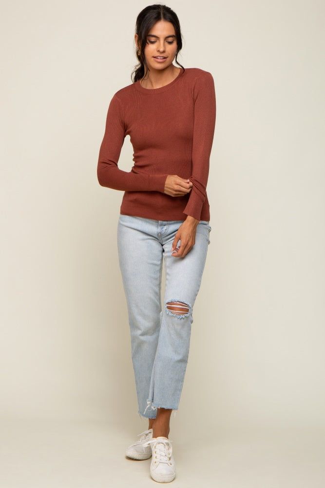 Rust Knit Long Sleeve Top sold by Pinkblush product image thumbnail 4