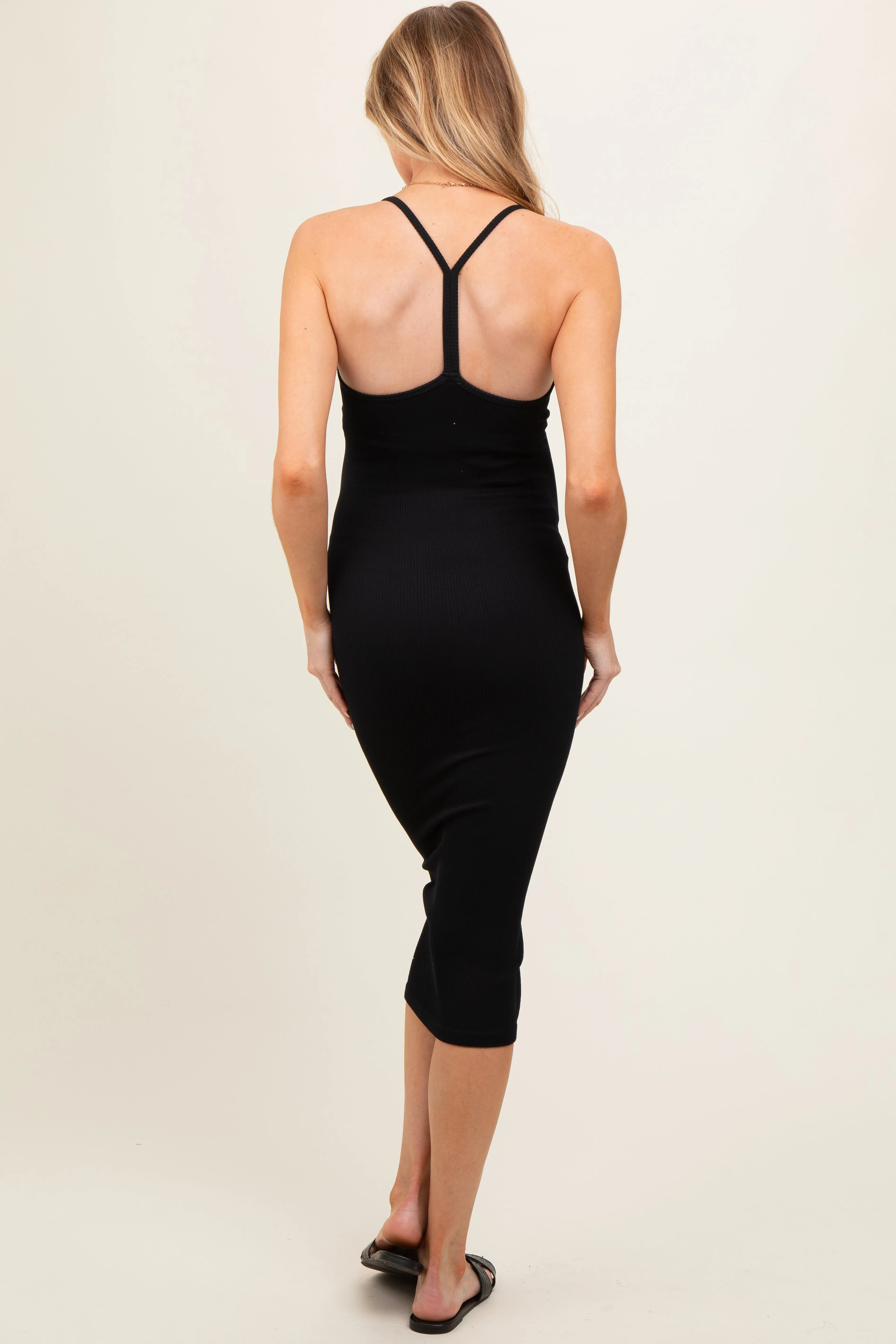 Black Racerback Maternity Dress sold by Pinkblush product image thumbnail 3