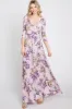 Lavender Floral Maternity Wrap Maxi Dress sold by Pinkblush