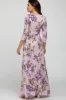 Lavender Floral Maternity Wrap Maxi Dress sold by Pinkblush