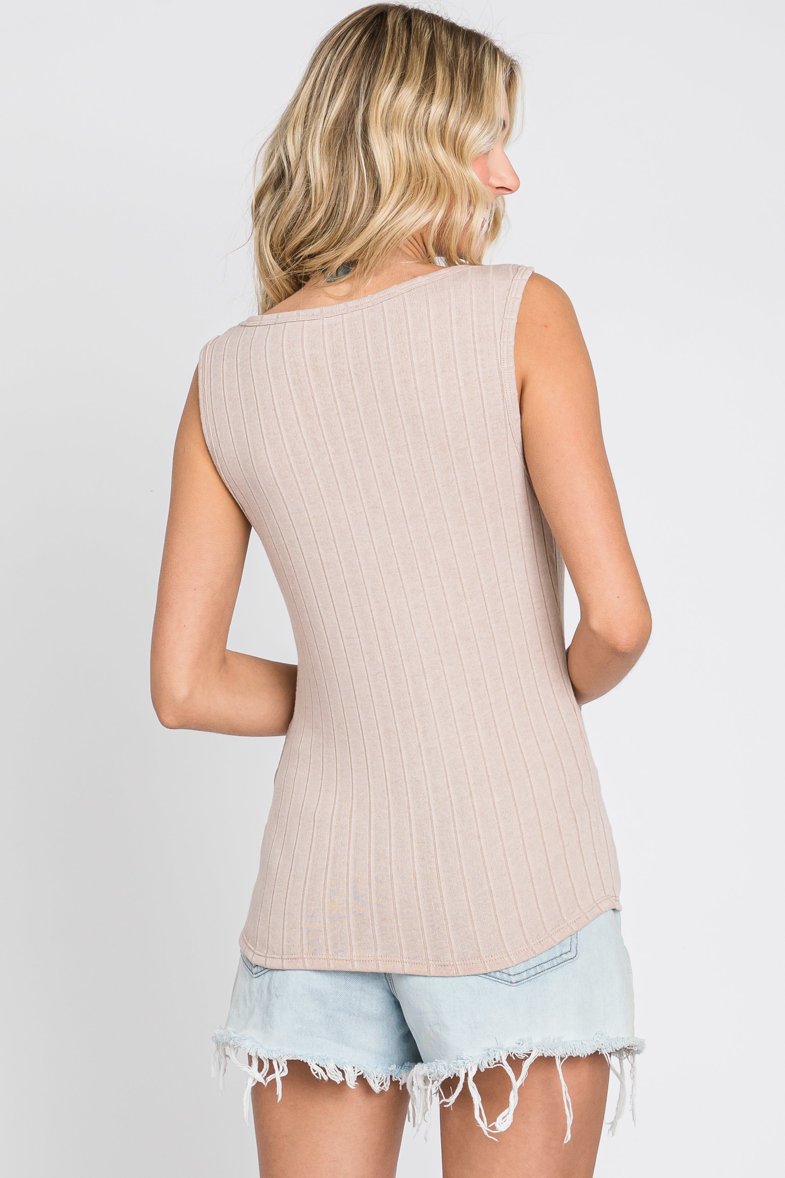 Beige Knit Sleeveless Top sold by Pinkblush product image thumbnail 3