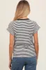 Black Mixed Stripe Henley Maternity Tee sold by Pinkblush