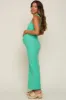 Mint Sleeveless Ribbed Maternity Maxi Dress sold by Pinkblush