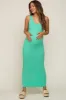 Mint Sleeveless Ribbed Maternity Maxi Dress sold by Pinkblush