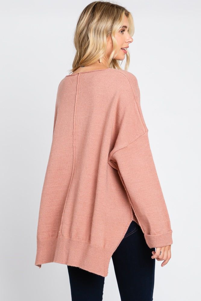 Mauve Dolman Sleeve Side Slit Sweater sold by Pinkblush product image thumbnail 3