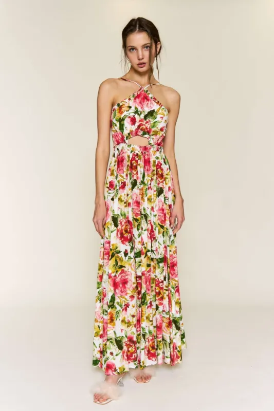 Red Floral Red Floral Sleeveless Maxi Dress sold by Pinkblush