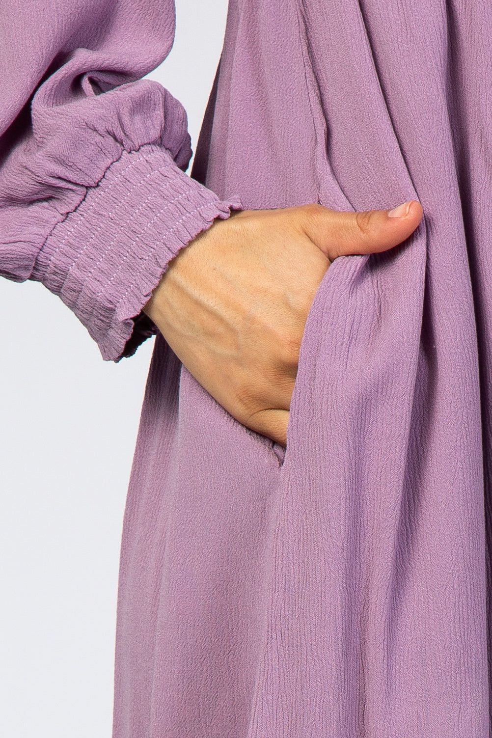 Light Purple Smocked Mini Dress sold by Pinkblush product image thumbnail 4