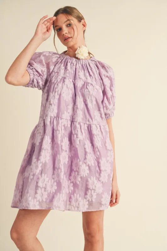 Orchid Bloom Organza Jacquard Babydoll Dress sold by Pinkblush