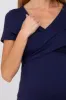 Navy Crossover Maternity Nursing Top sold by Pinkblush