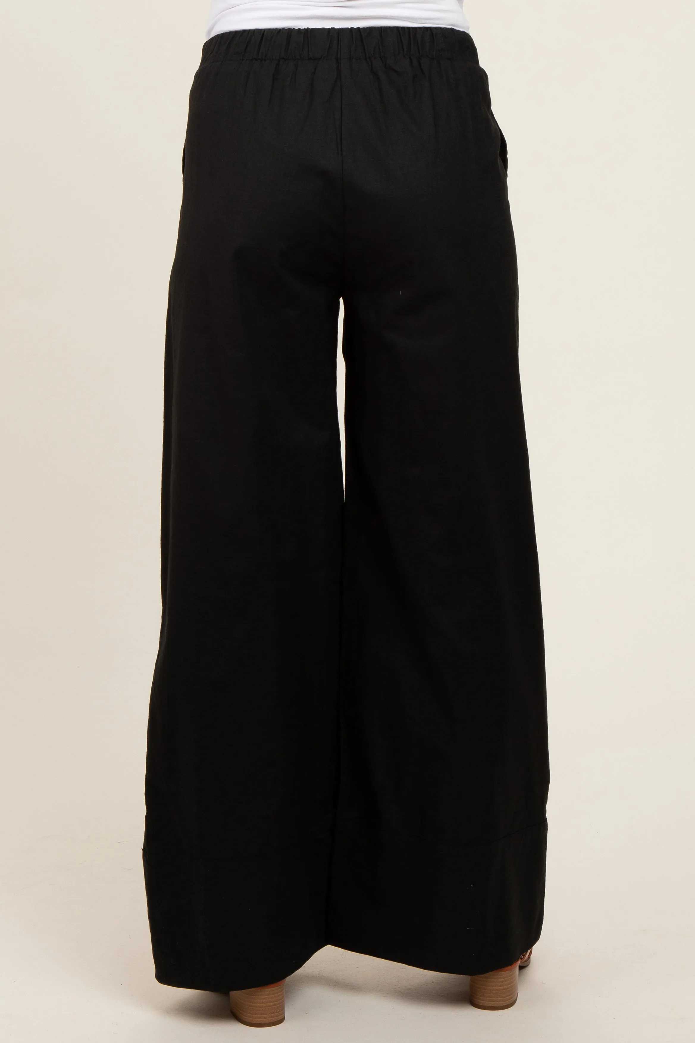 Black Pleated Drawstring Waist Maternity Pants sold by Pinkblush product image thumbnail 4