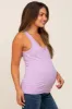 Lavender Ribbed Button Front Maternity Tank Top sold by Pinkblush