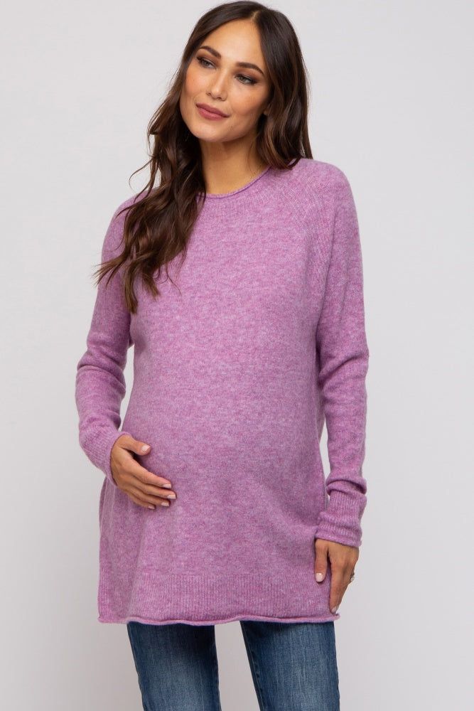 Lavender Brushed Knit Maternity Sweater sold by Pinkblush