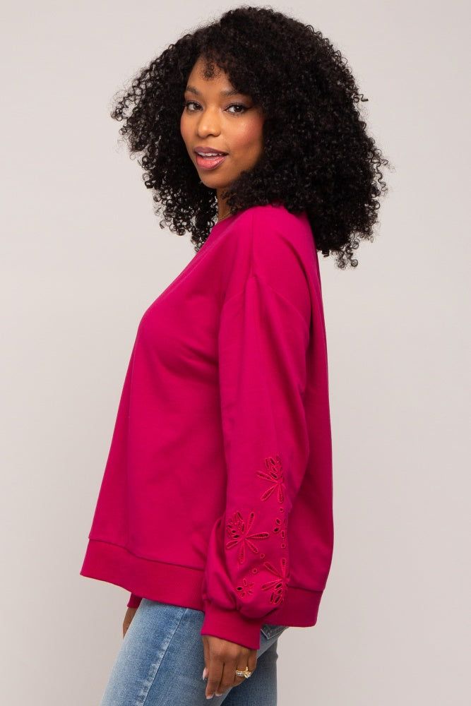 Magenta Embroidered Long Sleeve Top sold by Pinkblush product image thumbnail 3