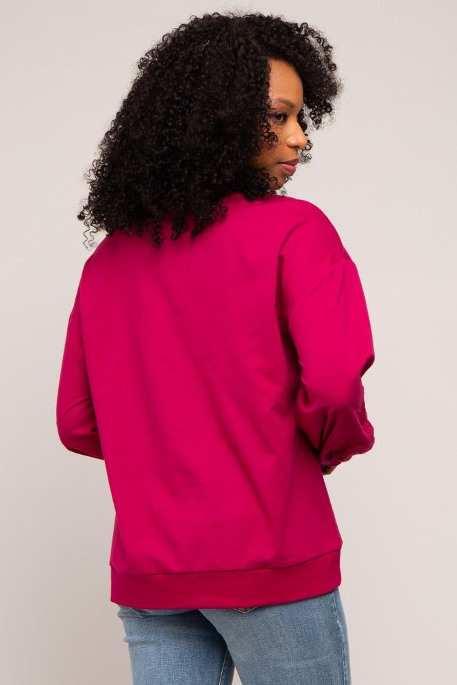 Magenta Embroidered Long Sleeve Top sold by Pinkblush product image thumbnail 4