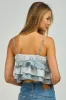 Multi Stripe Sleeveless Layered Ruffle Crop Top sold by Pinkblush