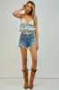 Multi Stripe Sleeveless Layered Ruffle Crop Top sold by Pinkblush