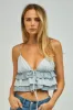 Multi Stripe Sleeveless Layered Ruffle Crop Top sold by Pinkblush