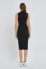Black Ribbed Fitted Mock Neck Dress sold by Pinkblush