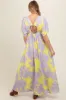 Lavender Floral Back Cutout Maternity Maxi Dress sold by Pinkblush