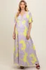 Lavender Floral Back Cutout Maternity Maxi Dress sold by Pinkblush