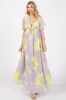 Lavender Floral Back Cutout Maternity Maxi Dress sold by Pinkblush