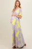 Lavender Floral Back Cutout Maternity Maxi Dress sold by Pinkblush