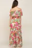 Ivory Tropical Print Off Shoulder Maternity Maxi Dress sold by Pinkblush