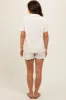 Cream Plisse Maternity Short Set sold by Pinkblush
