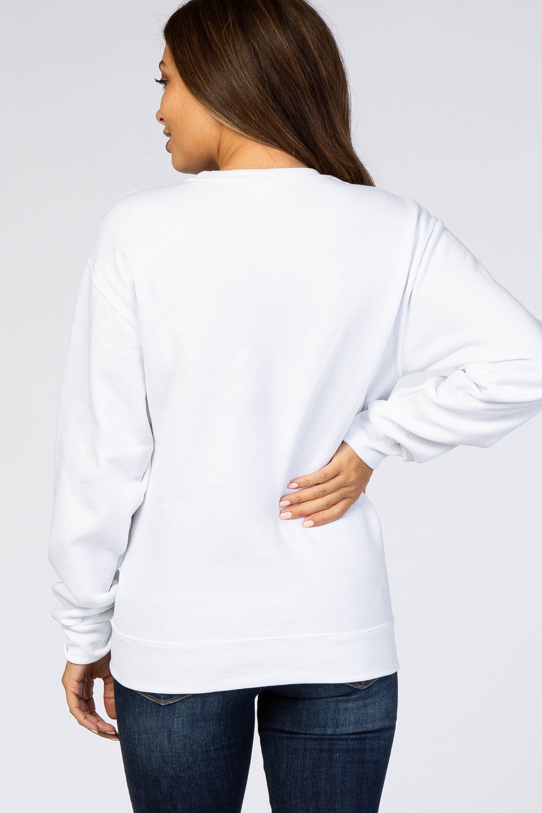 White Screen Print Mama Maternity Pullover Sweatshirt sold by Pinkblush product image thumbnail 5